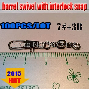 

free shipping fishing Barrel Swivel with interlock snap size:7#+3B quantily 50pcs/lot