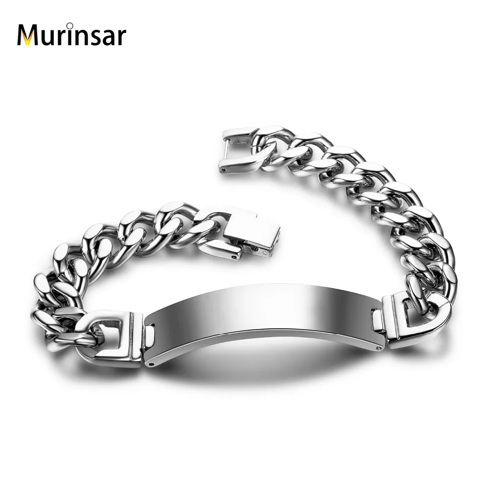 

Width 12mm,Length 21cm Free Engraving Blank Stainless Steel Silver Color Bracelet Men Women Fashion Titanium Steel Jewelry