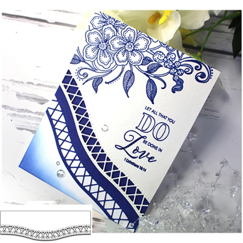 

Plaids Borders Lace Shape Metal Cutting Dies Stencil For Scrapbooking Embossing DIY Paper Card Handcrafts Model Template Decor