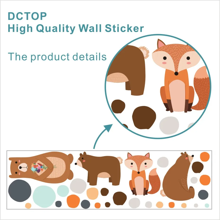 Woodland Animals Polka Dots Designs Wall Sticker  (3)