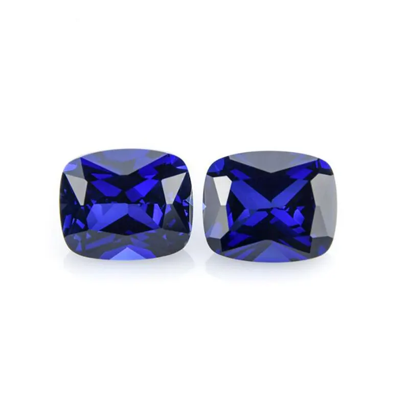 CSJ Syntheitc Sapphire Cushion Cut Loose Gemstone Blue Corundum для самостоятельного изготовления ювелирных