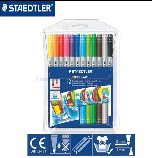 STAEDTLER 320NWP12 цветные художественные маркеры ручки с двойной головкой Акварельная ручка для рисования художественная маркерная ручка Канцтовары Школьные офисные принадлежности