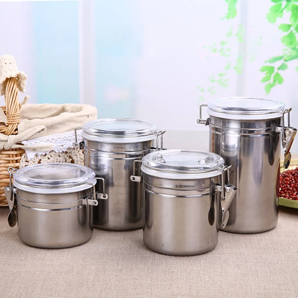 Durable Stainless Steel Airtight Sealed Canister Spice Dry Storage