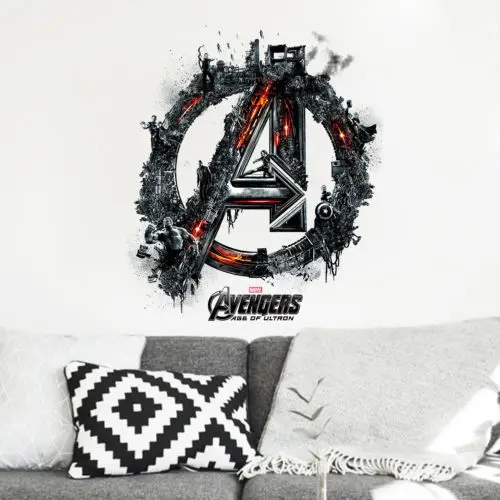 Us 1 73 12 Off Avengers Iron Man Thor Hulk Mural Wall Sticker Pvc Decal Kids Boys Bedroom Room Decor In Wall Stickers From Home Garden On