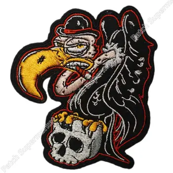

4" BUZZARD VULTURE WITH SKULL MOTORCYCLE JACKET VEST BIKER PATCH MILITARY punk rockabilly Embroidered iron on patch