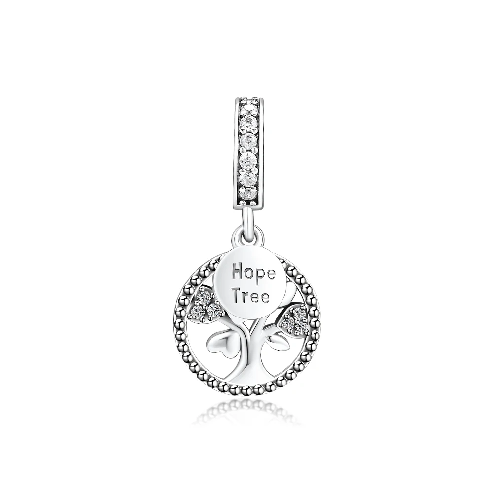 

CKK Fit Pandora Charms Bracelet 925 Sterling Silver Hope Tree Dangle Charm Beads DIY Original Jewelry Making for Women