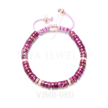 

Fashion Wheel Beads Macrame Bracelet Handmade Black Cotton Rope & Brilliant Colorful Wheel Beads Braided Adjustable Men Bracelet