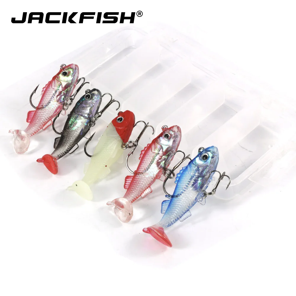 Jackfish Fishing Lure 5color/5pcs/lot Floating Soft Lures With Hook Bait Carp Fishing Lure