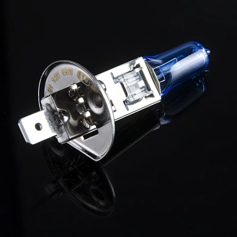 Hippcron H1 галогенная лампа для автомобилей 12В 55 Вт 5000 К темно-синий кварцевые Стекло Автомобильные светодиодные лампы фар супер белый(из 2 предметов