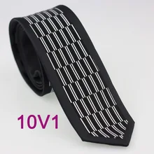 Yibei Coachella Галстуки Тонкий Новое поступление Средства ухода за кожей шеи галстук черный границы серебро несоответствие в Вертикальную Полоску Галстук жаккардовые Средства ухода за кожей Шеи Галстуки галстук