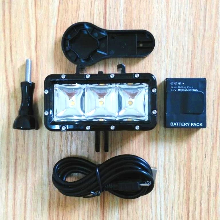 Mergulho à Prova Titular para Gopro Novo Dwaterproof Água Handheld Stents Hero 5 9 7 8 Xiaomi yi 4k Mijia Sjcam Sj6 Sj8 - Eken H9r Câmera Led Luz - Image 5