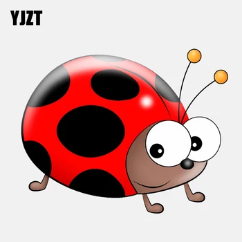 

YJZT 14.5CM*11.6CM Ladybug Cartoon Decorative Decal PVC Motorcycle Car Sticker 11-00835