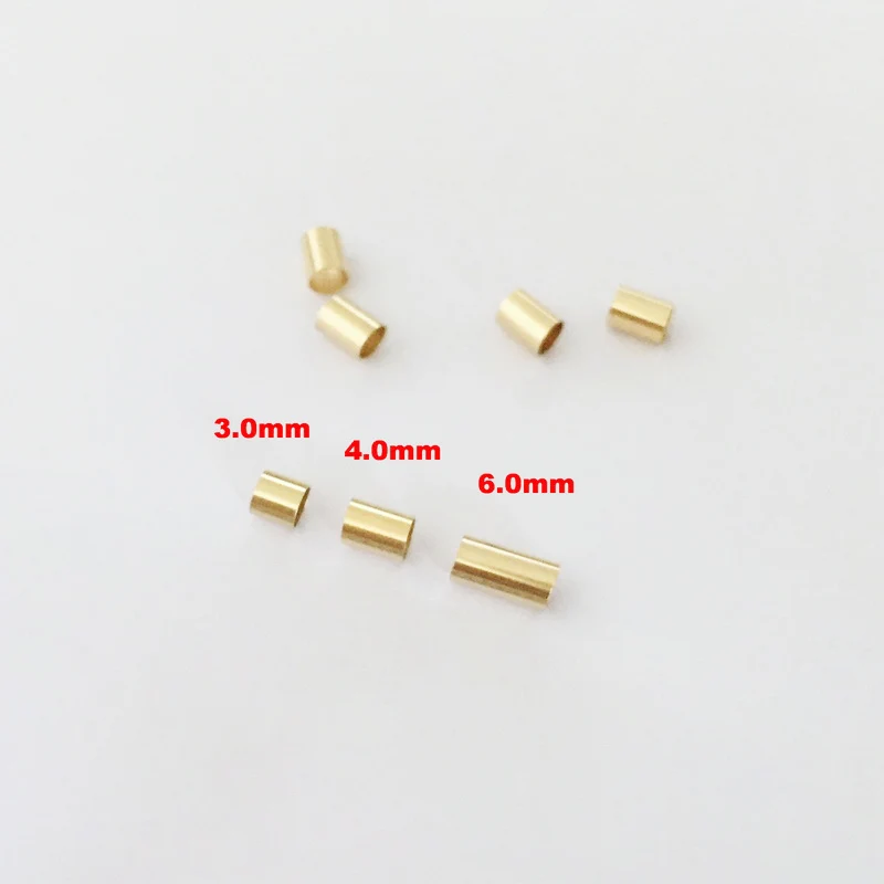 

K color Gold filled bracelet necklace positioning spacer connectors tube Beads for making jewelry accessories not fade 3mm 10pcs