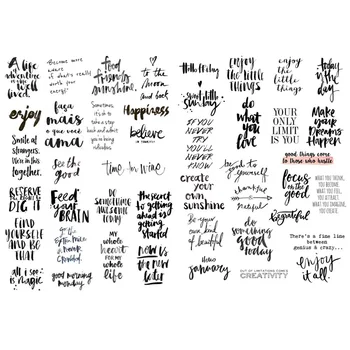 

1 PCS Black Greeting Words Korean Precut Decoration Stickers Desk Organizer School Supplies Office Accessories