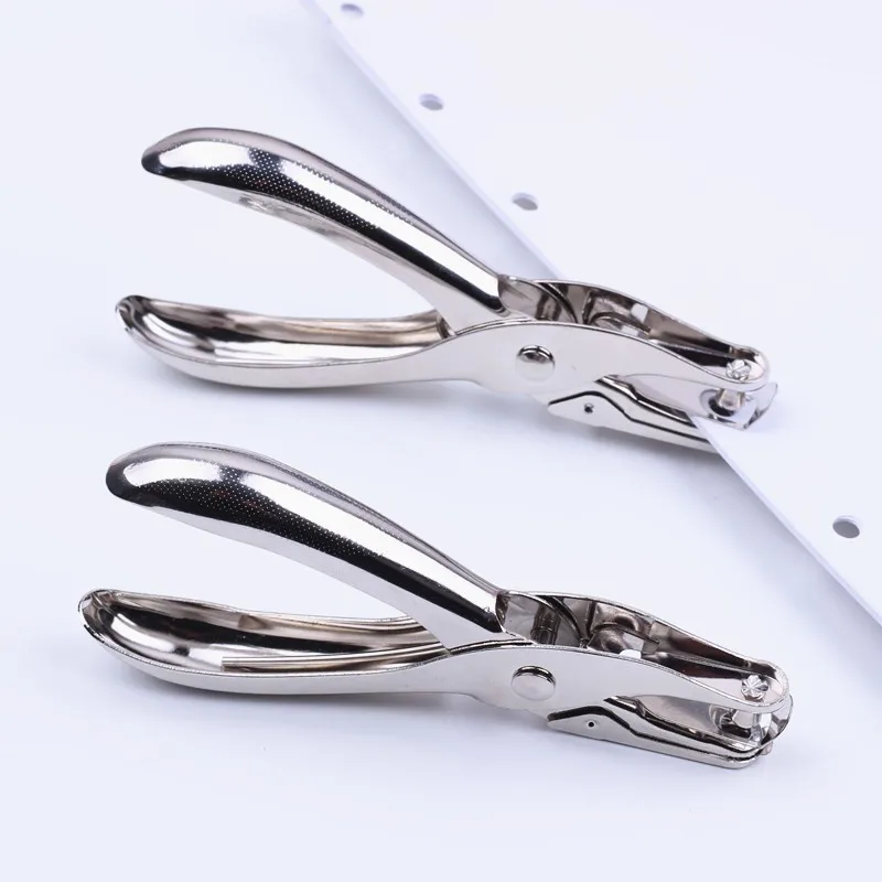 

6mm 1-8 Pages Hole Puncher Pliers Single Hole Hand Paper Puncher Metal Scrapbooking Punches School Office Supplies Polar Color