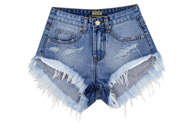Летние женские джинсовые шорты повседневные тонкие джинсовые шорты с кисточками#675