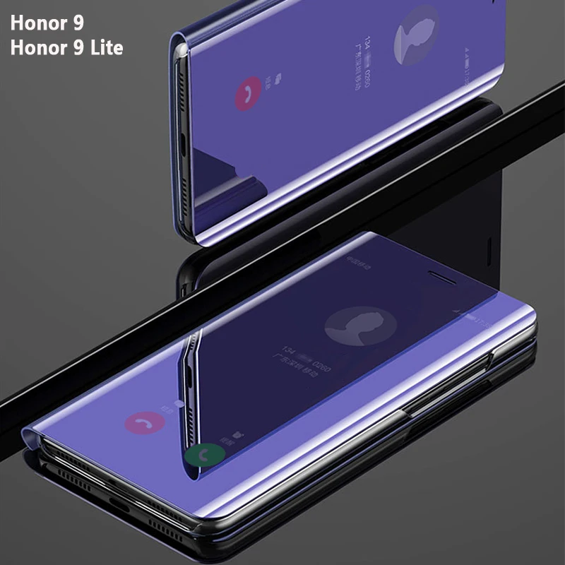 

Flip Smart Mirror Phone Cover,case,For HuaWei Honor 9 Lite 9Lite Honor9 Leather Clear View Standing Rose Gold Back Cases