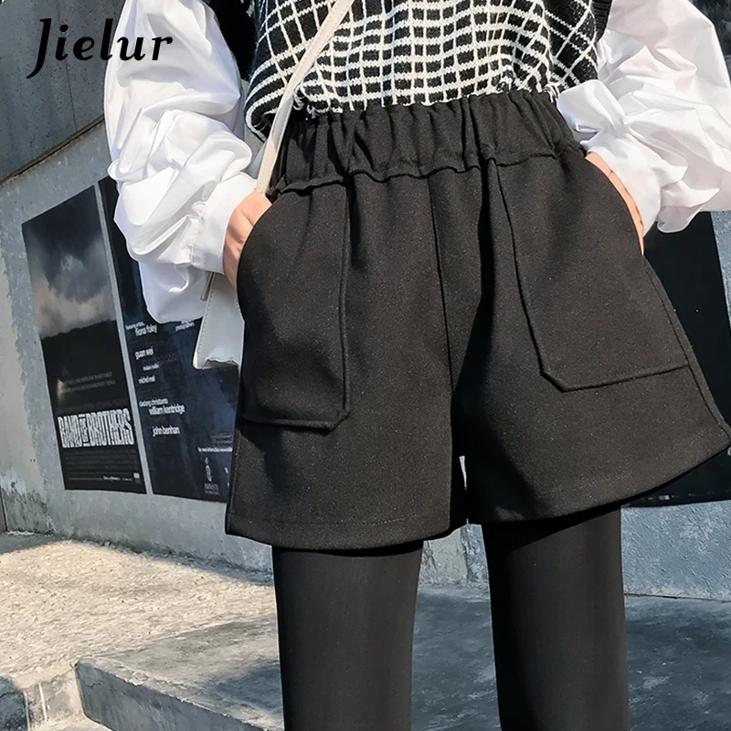 Jielur зимние шерстяные шорты женские 2019 новые корейские Харадзюку Свободные с