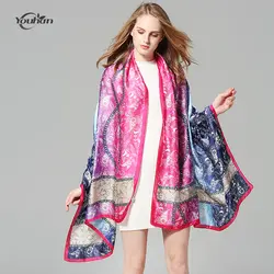 Youhan 2018 модные женские туфли шарф suncreen атласные шелковые кешью цветок печатных женский Шарфы для женщин Путешествия шаль леди шарф Прямая