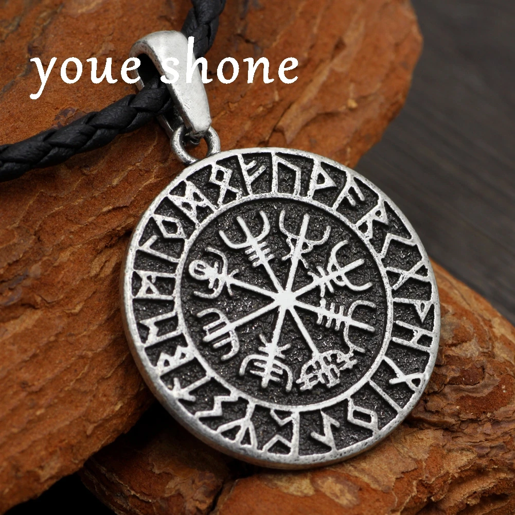 Youe shone Norway Valknut языческий амулет Vegvisir Viking воск шнур скандинавских викингов