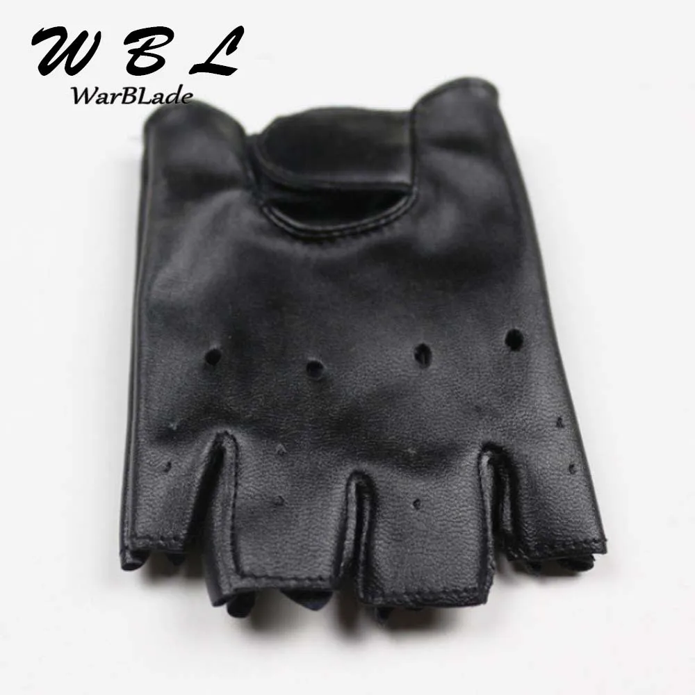 Leather Gloves for Kids Boy Girls Fingerless Gloves Chilidren Half Finger Mittens Breathable Black Gants enfants High Qualtiy