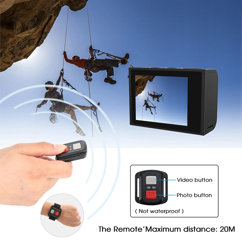 LeadEdge LE7000 Экшн камера 4K 30FPS 20MP EIS внешний микрофон WiFi Водонепроницаемая для шлема Pro