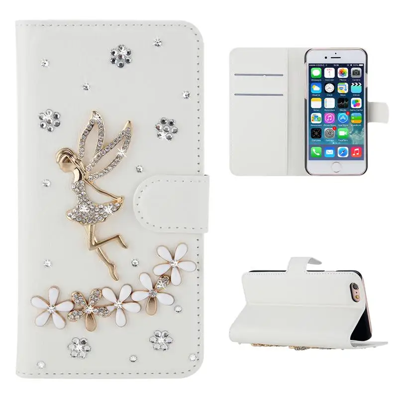 Luxury Bling Diamond Rhinestones PU Leather Flip Stand Case Cover Wallet Card Slots with Magnetic Closure For BQ Aquaris A4.5 |