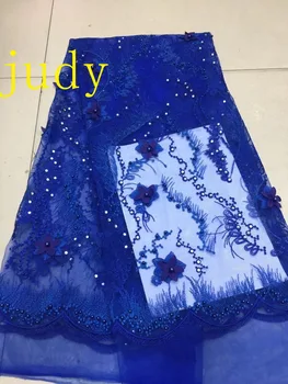 

stock 5yards/bag XC0173# 4 color wave pattern embroidery 3D beads light luxury fabric used for wedding dress party stage