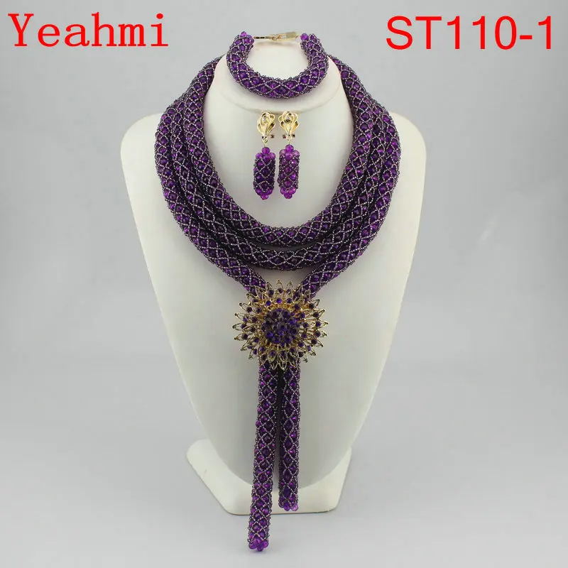 Fashion Nigerian Wedding Copper African Beads Jewelry Sets For Women Party Dubai Jewelry Set Wedding Accessories ST110-1