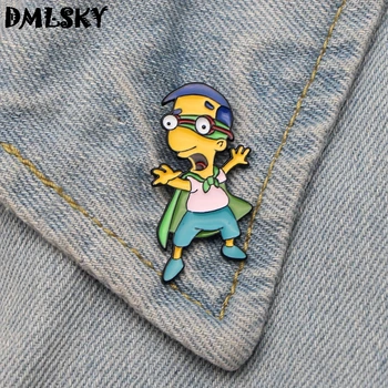 

DMLSKY 20pcs/lot Cute Cartoons Metal Brooches Enamel Pins Shirt Lapel Pin Brooch Backpack badge Women Dress Pin Hat pin M3208