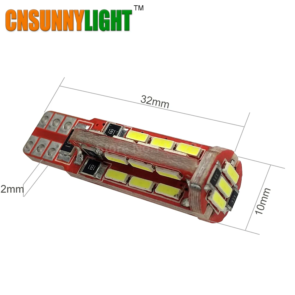 CNSUNNY светильник 6 шт. светодиодный автомобильный s T10 168 192 4014 W5W 27SMD CANBUS без ошибок