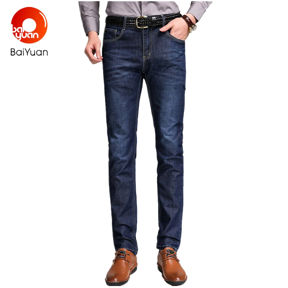 2017 Fashion Brand Blue Jeans Male Smart Casual Stretch Straight