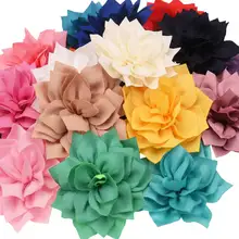 10 Uds flores de satén 7,5 cm DIY flores accesorios de moda accesorios para el cabello flor Headwear No Hairclip No Barrette lazos para el cabello