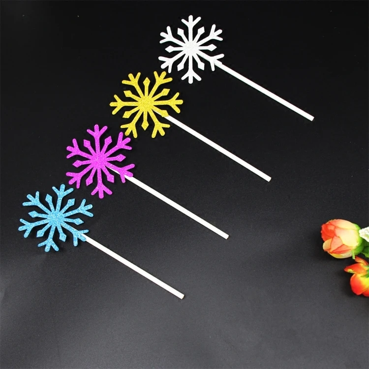 

10Pcs/Pack New Snowflake Cupcake Toppers Baby Girl Frozen Birthday Party Wedding Decorations Kids Christmas Cake Supplies F2928