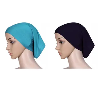 

Muslim Women Head Scarf Cotton Stretch Hijab Cover Head wrap Cap Shawl Islam Scarf Inner Headband Bonnet