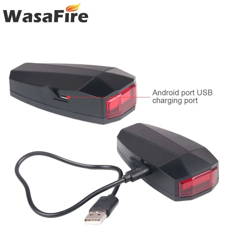 WasaFire USB Перезаряжаемые велосипедный задний фонарь светильник 3 режима светодиодный велосипедный Противоугонный светильник s Анти-кражи интеллигентая(ый) Предупреждение велосипедный фонарь