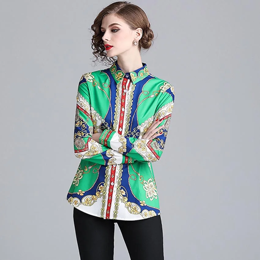 JKKFZY Women Autumn Print Shirt Blouse Fashion Runway Elegant Long Sleeves Party Shirt Female Retro Office OL Style Top JKKFZY Women Autumn Print Shirt Blouse Fashion Runway Elegant Long Sleeves Party Shirt Female Retro Office OL Style Top