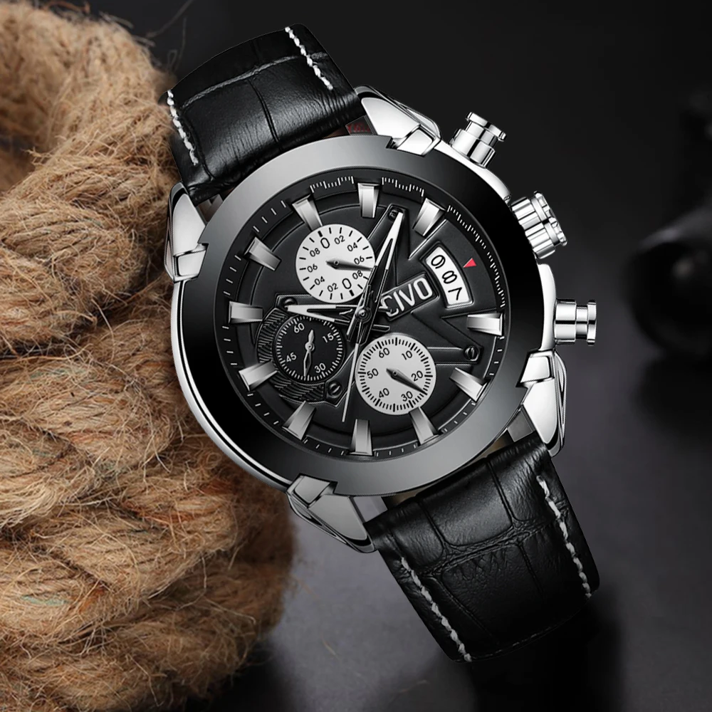 CIVO мужские часы Reloj Hombre водонепроницаемые аналоговые кварцевые наручные с