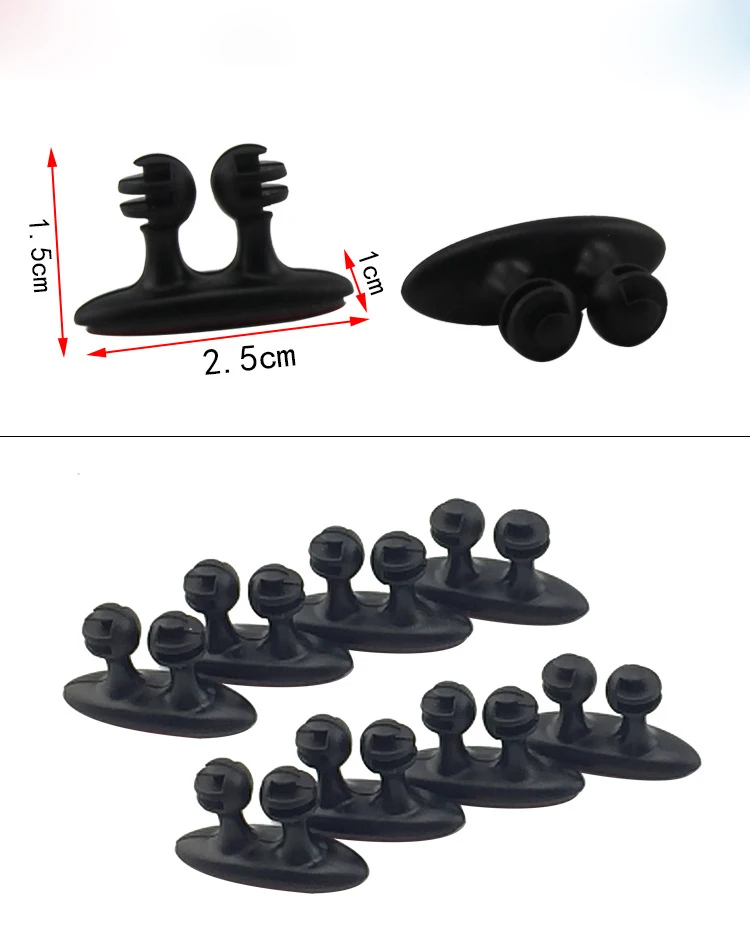 

8pcs/Lot Car Wire Cable Holder Tie Clip Fixer Organizer Adhesive Car Charger Line Clasp Clamp USB Cable Car Clip Winder
