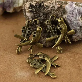 

Free shipping!!!bronze Tone bird Charm Pendants31x35mm