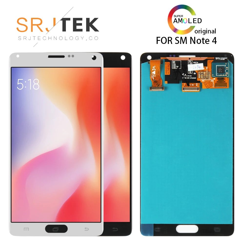 5,7 ''Супер AMOLED экран для SAMSUNG Note 4 lcd Note4 N910 N910A N910F для Galaxy N9100 дисплей сенсорный экран дигитайзер
