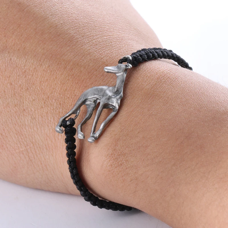 

Greyhound Bracelet Antique Silver Galgo Grey hound Dog Animal Charm Bracelet For Men Women 2018
