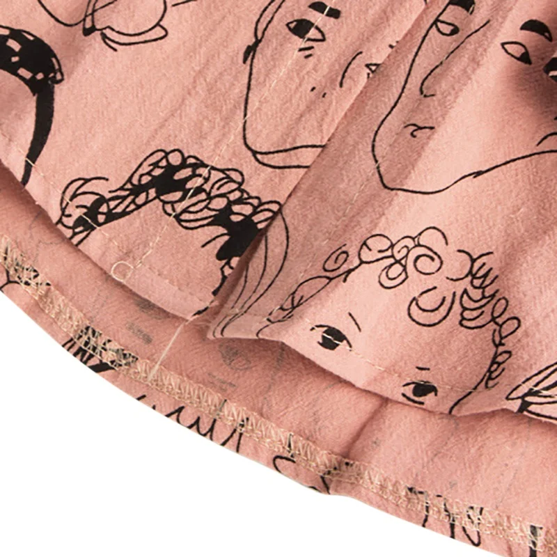 Harajuku Style Printed Cartoon Shirts Women's Batwing Sleeve Streetwear 2018 Japan Girls' Cotton Linen Casual Summer Tops Blouses