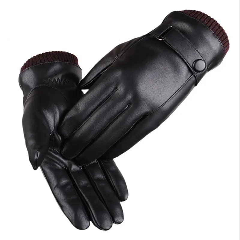 Для мужчин спортивные зимние, из мягкой кожи мотоцикл полный палец Сенсорный экран теплые Прихватки для мангала