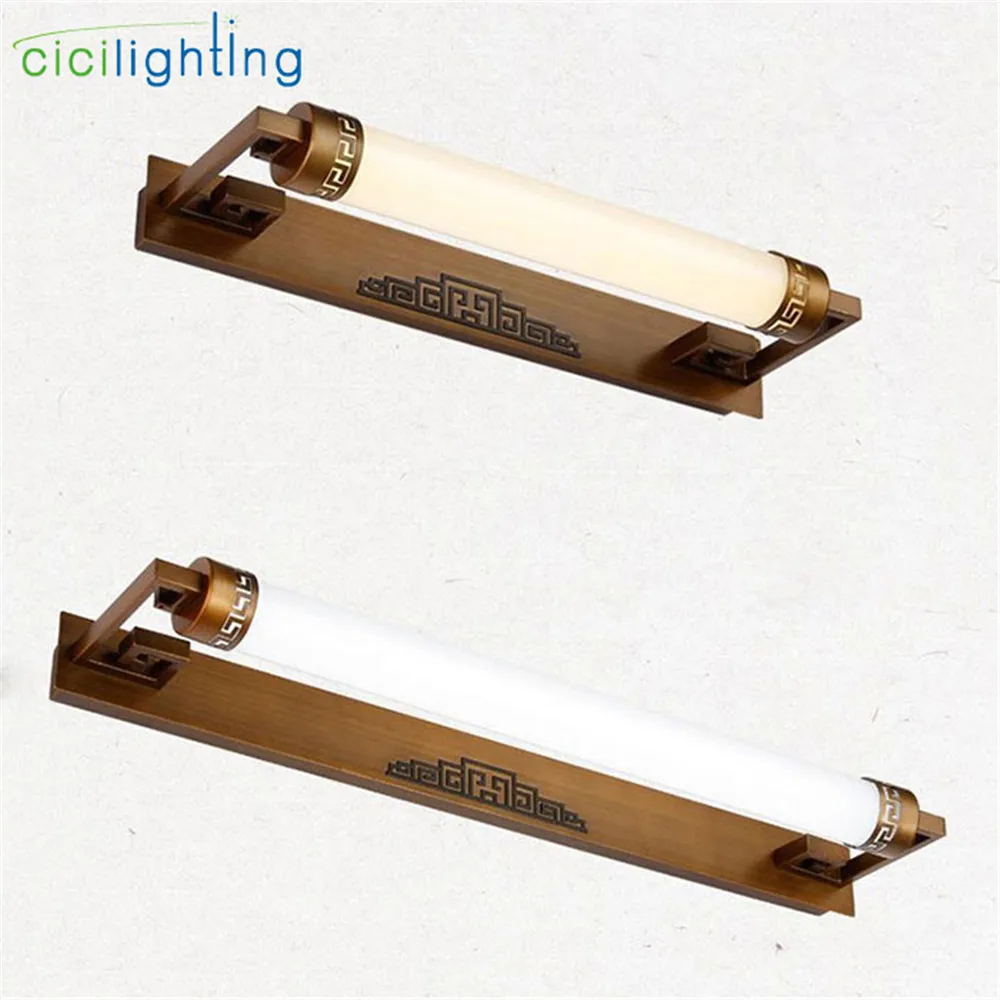 L47cm 67 سنتيمتر 87 سنتيمتر الصينية نمط led مرآة الجبهة مصابيح مرآة حمام ضوء الغرور ضوء البرونزية أسود اللون LED تركيبة إضاءة