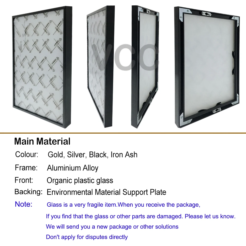 Metal Aluminum Photo Frame for Wall Hanging A3 A4 30x30 Certificate photo frame