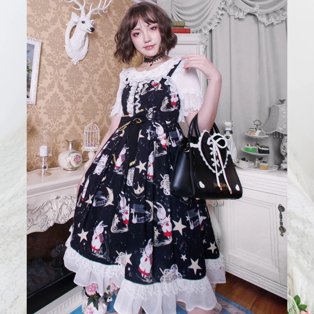 

Gothic Lolita Victorian Dress Sleeveless Original Design Loli Halloween Costume for Women Adult Steampunk Outfit Plus Size
