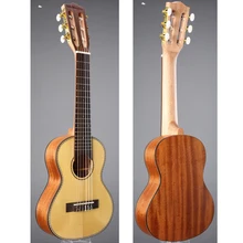 28 дюймов гитара Guitalele укулеле твердая ель верх из красного дерева