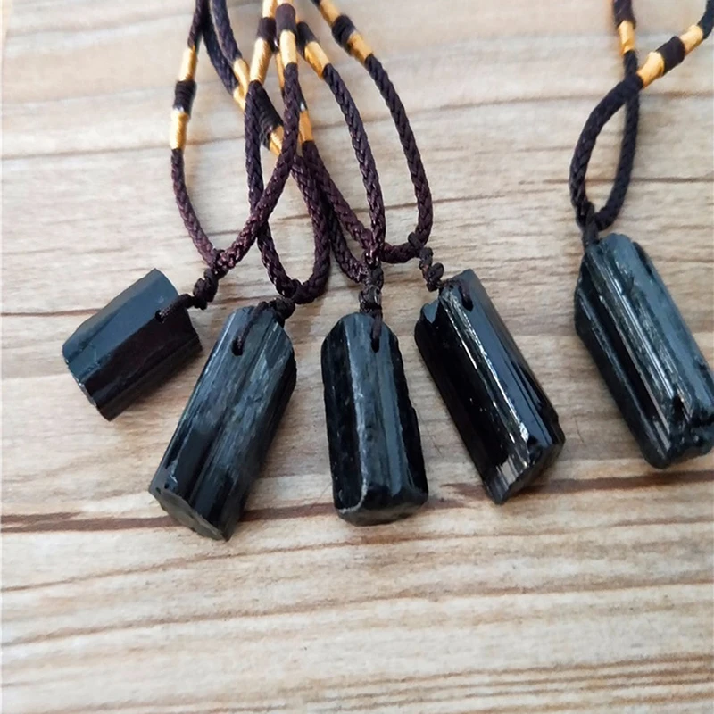 

High quality Black Tourmaline Stone Pendant Necklace Crystal Gem Specimen