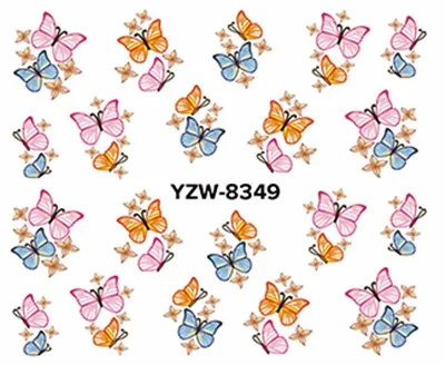 WUF 1 лист на выбор бабочка серия наклейки для ногтей водяные наклейки для ногтей искусство переводные наклейки s для ногтей